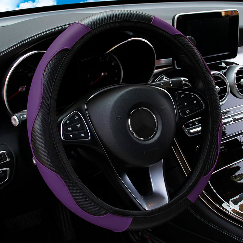 Leather Car Steering Wheel Cover