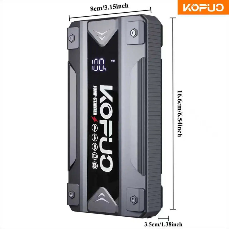 Car Jump Starter 12V Power Bank with LCD Display, LED Light