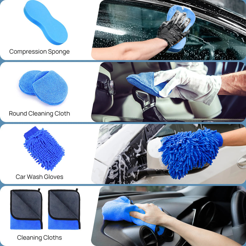 29pcs Car Cleaning Kit Wheels/Interior/Exterior