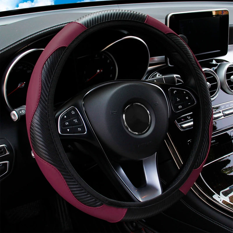 Leather Car Steering Wheel Cover
