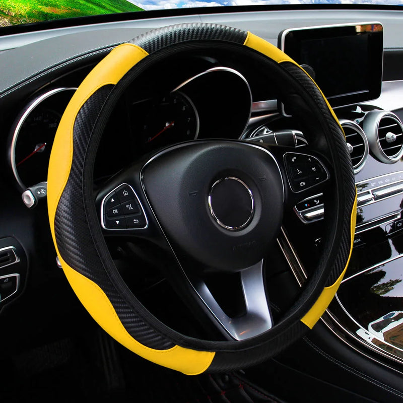 Leather Car Steering Wheel Cover