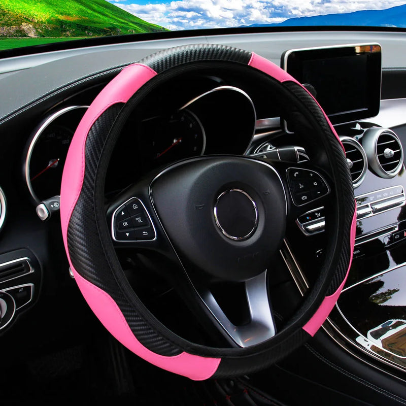Leather Car Steering Wheel Cover