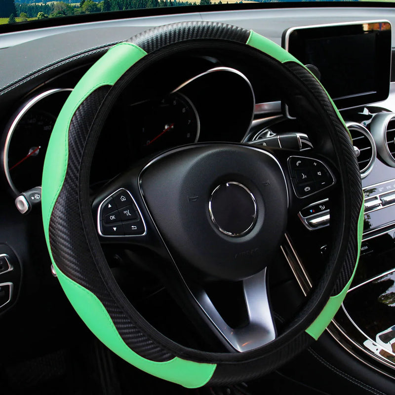 Leather Car Steering Wheel Cover